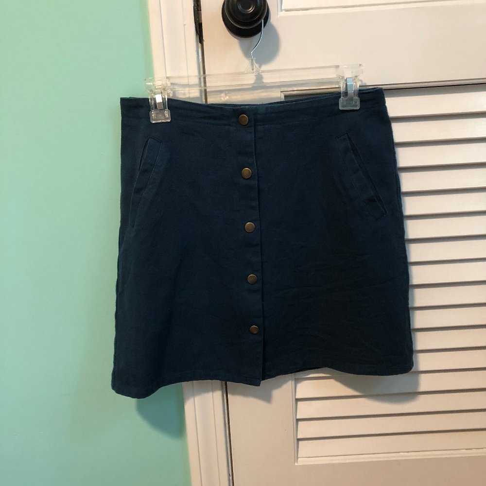 Blue button up skirt
